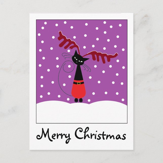 Carte postale de Noël Reindeer Cat (Devant)