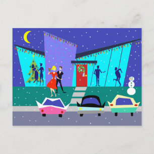 Carte postale de Noël Retro Holiday