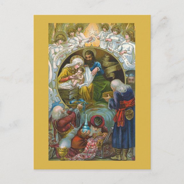 Carte postale de Noël "Scène de la Nativité" (Devant)