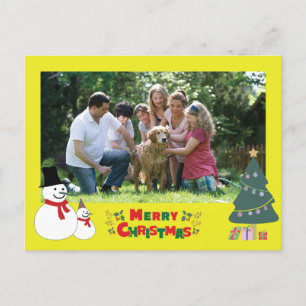 Carte postale de Noël Snowman