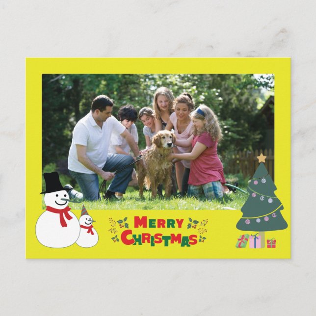 Carte postale de Noël Snowman (Devant)