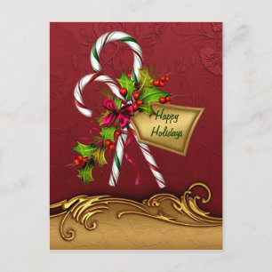 Carte postale de Noël Sucre de canne personnalisée