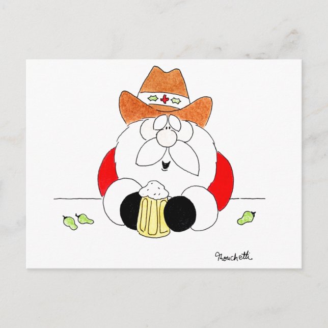 Carte postale de Noël Texas Père Noël (Devant)