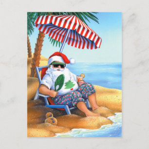 Carte postale de Noël tropicale