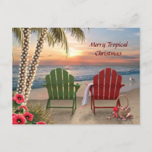 Carte postale de Noël tropicale