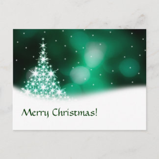 Carte postale de Noël verte