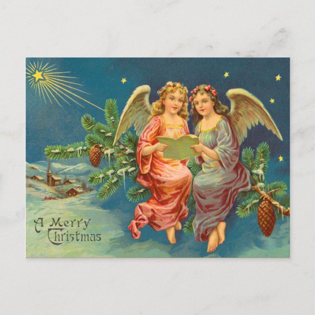 Carte postale de Noël Victorian Angel (Devant)