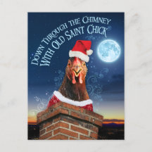 Carte postale de Noël - Vieux Saint Chick