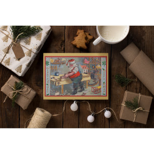 Carte postale de Noël Vintage - Atelier Père Noël 