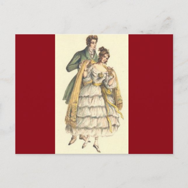 Carte postale de Noël vintage Couple Rouge Victori (Devant)