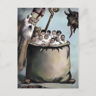 Carte postale de Noël vintage Victorian Krampus