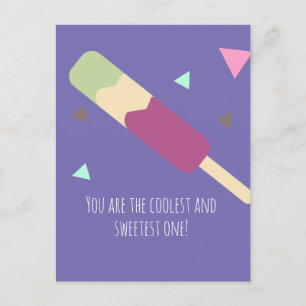 Carte postale de nom d'anniversaire sucré de glace
