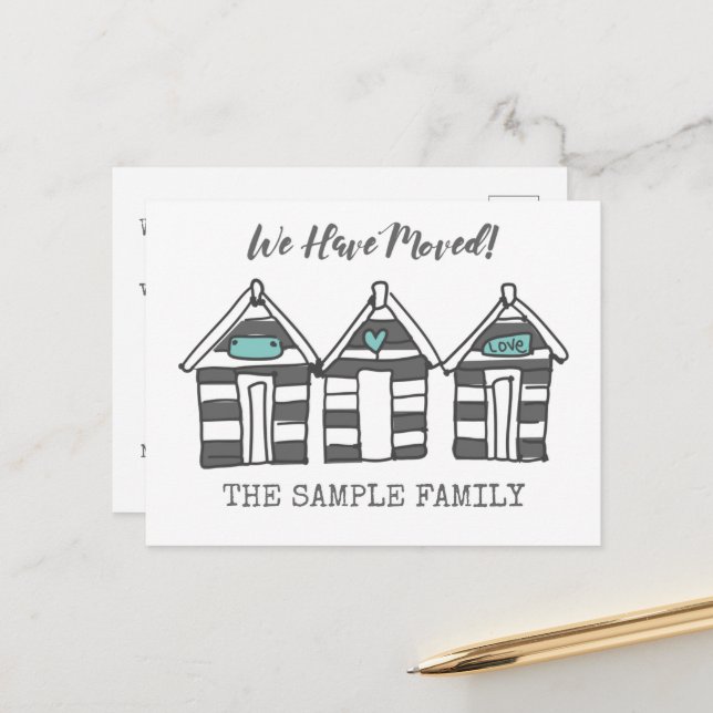 Carte postale de nouveau adresse, acheteur vendeur (Devant/Arrière en situation)