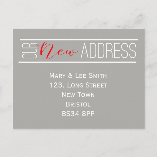 carte postale de nouvelle adresse (Devant)