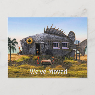 Carte postale de nouvelle adresse avec poisson et 