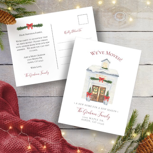 Carte postale de nouvelle maison de ferme Nous avo (Farmhouse New Home We've Moved Postcard
)