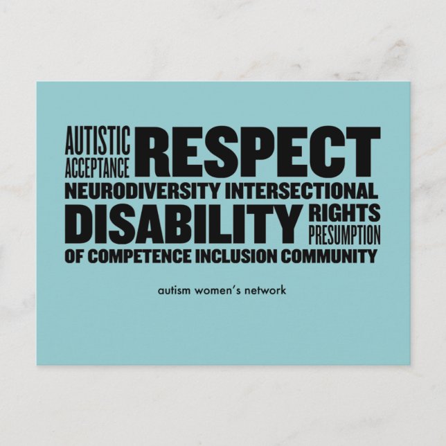 Carte postale de nuage de mots AWN (Devant)