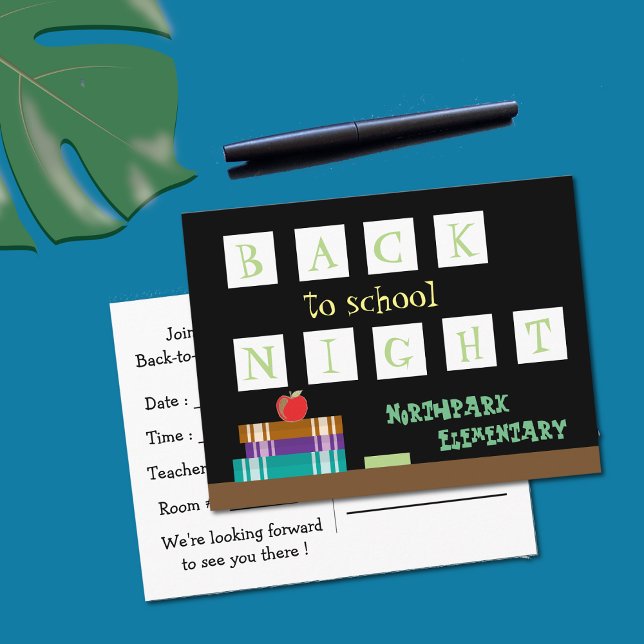 Carte postale de nuit de retour à l'école (Créateur téléchargé)