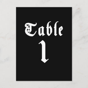 Carte postale de numéro de table de calligraphie