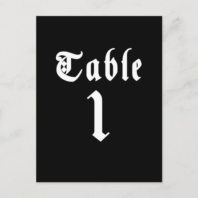 Carte postale de numéro de table de calligraphie (Devant)