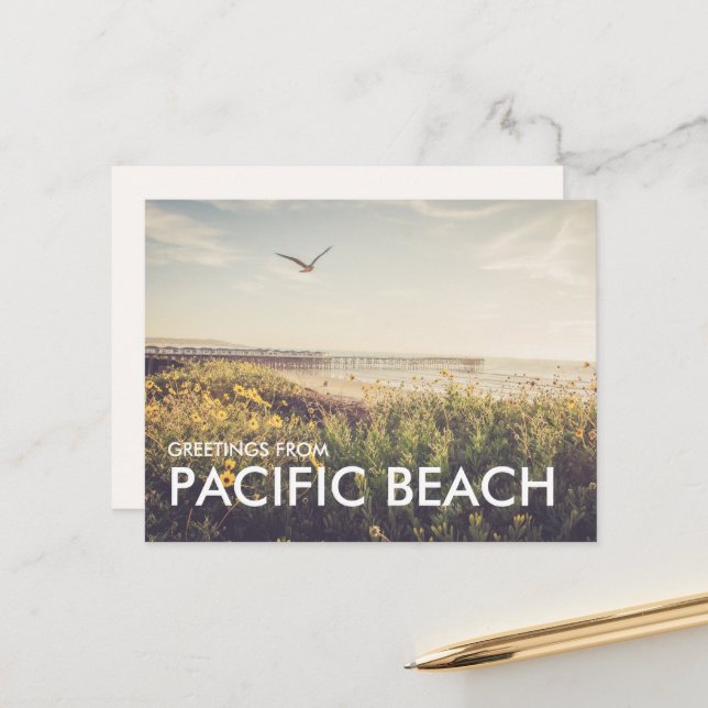 Carte postale de Pacific Beach San Diego (Devant/Arrière en situation)