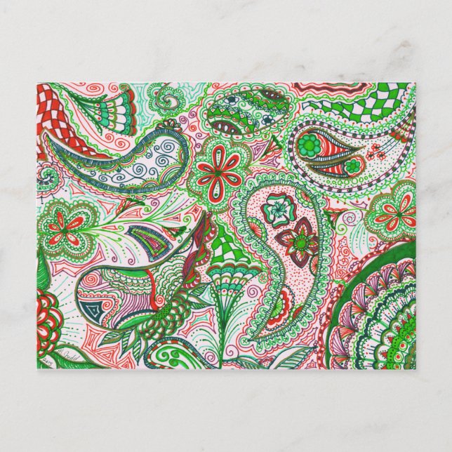 Carte postale de Paisley de Noël (Devant)