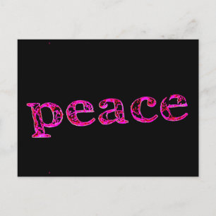carte postale de paix rose/noir