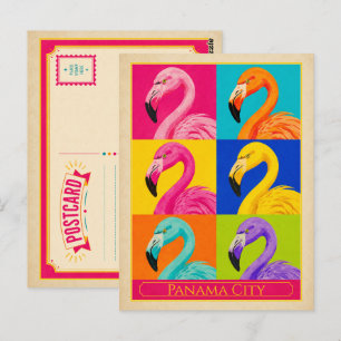 Carte postale de Panama City Floride Flamant Vinta