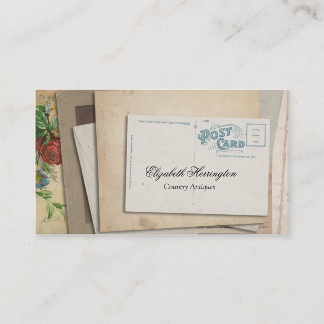 Carte postale de papier vintage d'éphémères (Devant)