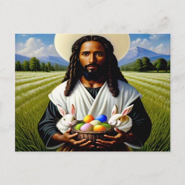 Carte postale de Pâques chrétienne noire (Devant)