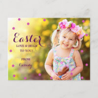 Carte postale de Pâques de photos de points doux