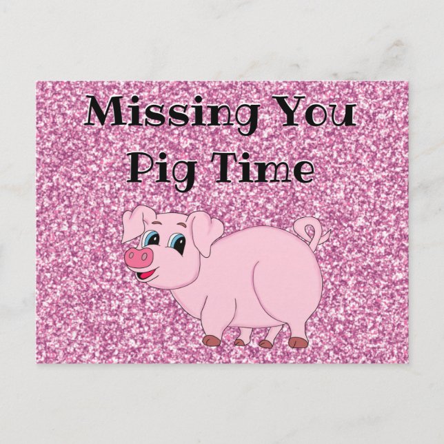 Carte postale de Parties scintillant de porc rose (Devant)