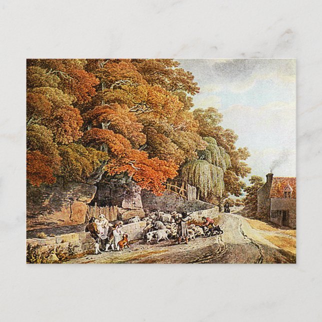 Carte postale de peinture à l'aquarelle de la scèn (Devant)