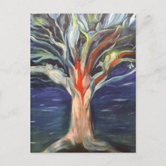 Carte postale de peinture à l'huile Arbre de vie