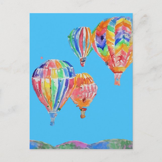 Carte postale de peinture aquarelle de ballon à ai (Devant)