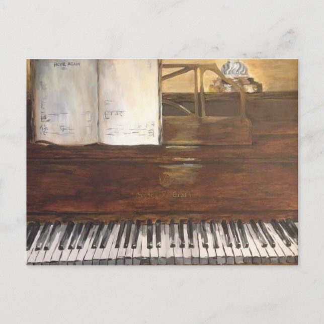 Carte postale de peinture de piano de Willowcatdes (Devant)
