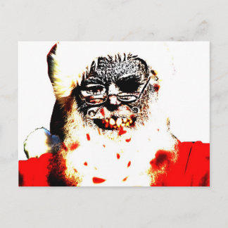 Carte postale de Père Noël de zombi