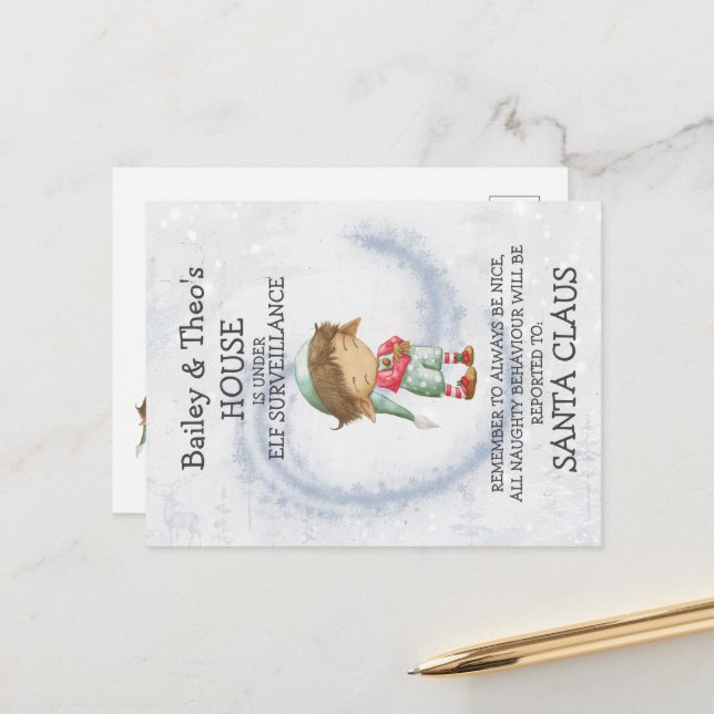 Carte postale de Père Noël Elf (Devant/Arrière en situation)