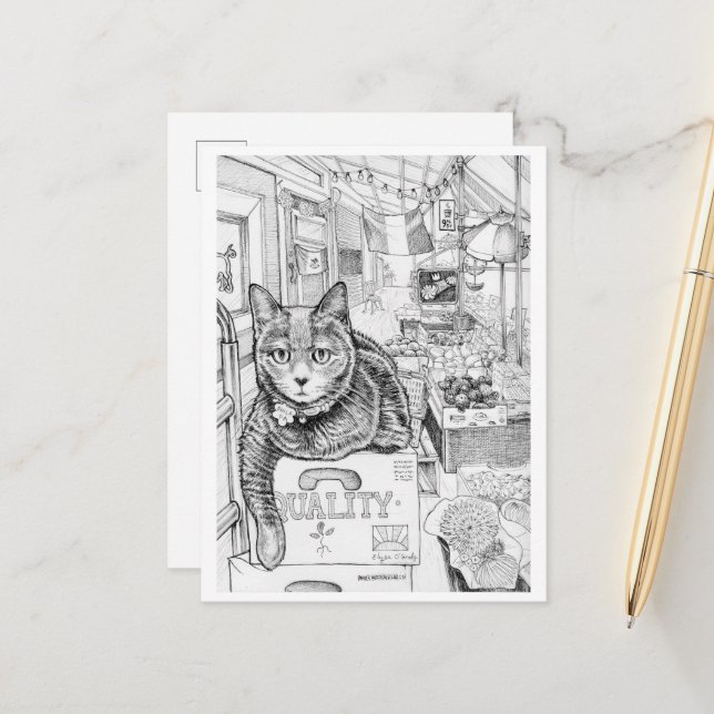 Carte postale de Philly Cat sur 9th Street (Devant/Arrière en situation)