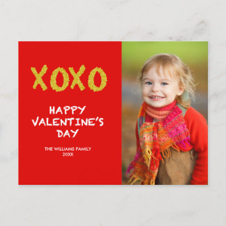 Carte postale de photo de Saint-Valentin de l'or