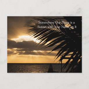 Carte postale de photographie de coucher de soleil