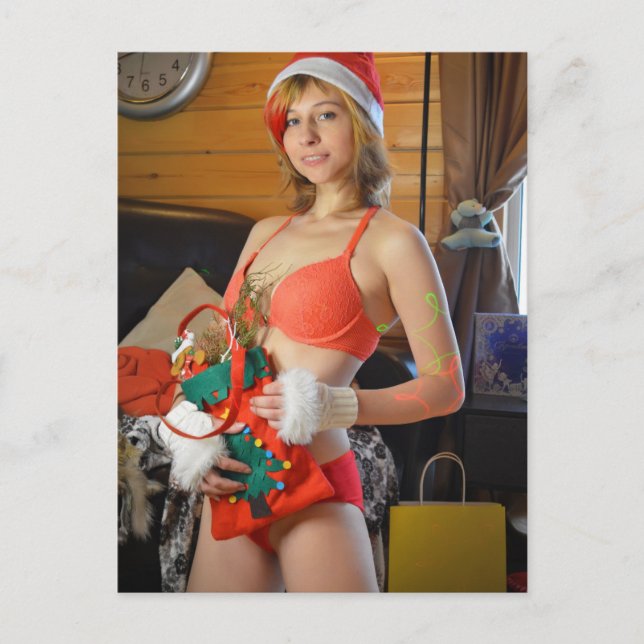Carte postale de photographie de Noël mignonne (Devant)