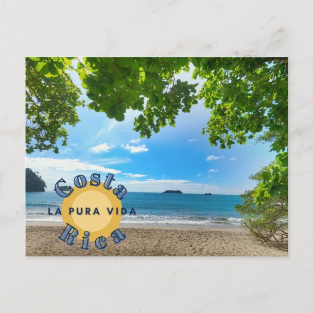 Carte postale de photographie de plage du Costa Ri (Devant)