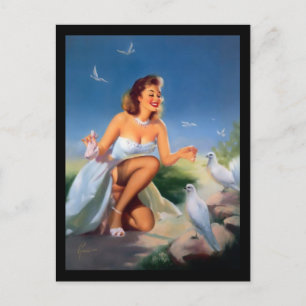 Carte postale de pin-up des années 1950