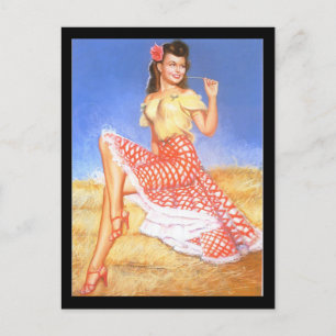 Carte postale de pin-up girl des années 1950