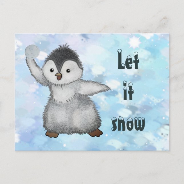 Carte postale de pingouin d'hiver (Devant)