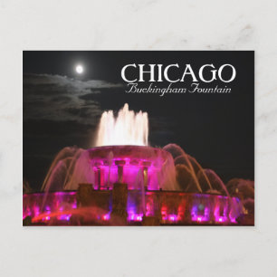 Carte postale de Pink Buckingham Fountain Chicago