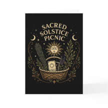 Carte postale de pique-nique du solstice sacré Lit