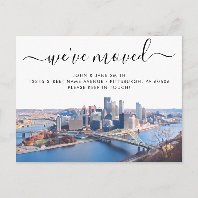 Carte postale de Pittsburgh Moving Faire-part (Devant)