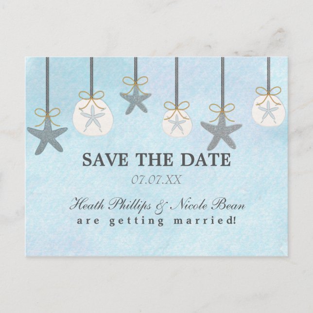 Carte postale de plage Hanging Starfish & Sand Dol (Devant)